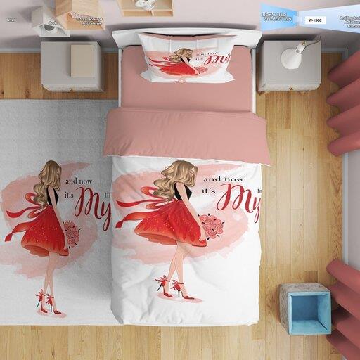 روتختی دخترانه یکنفره 3 بعدی چهار تیکه برند رویال با دوسال ضمانت